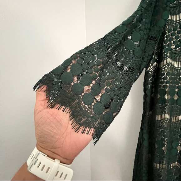 Dress Barn Green Lace Cocktail Dress Size 14W - Picture 4 of 13